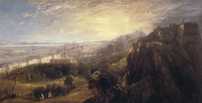 David Octavius Hill A View of Edinburgh from North of the Castle Sweden oil painting art